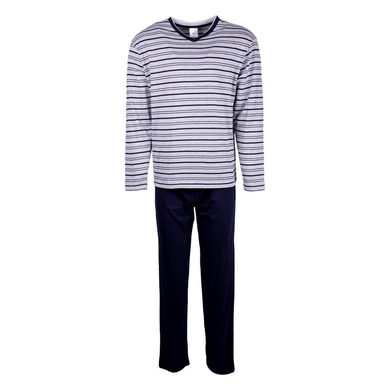 Herren -Pyjama -Set - Langarm - grau