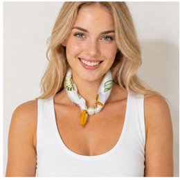 HS Pearl Scarf Satin Print Flowers - Multiple Prints