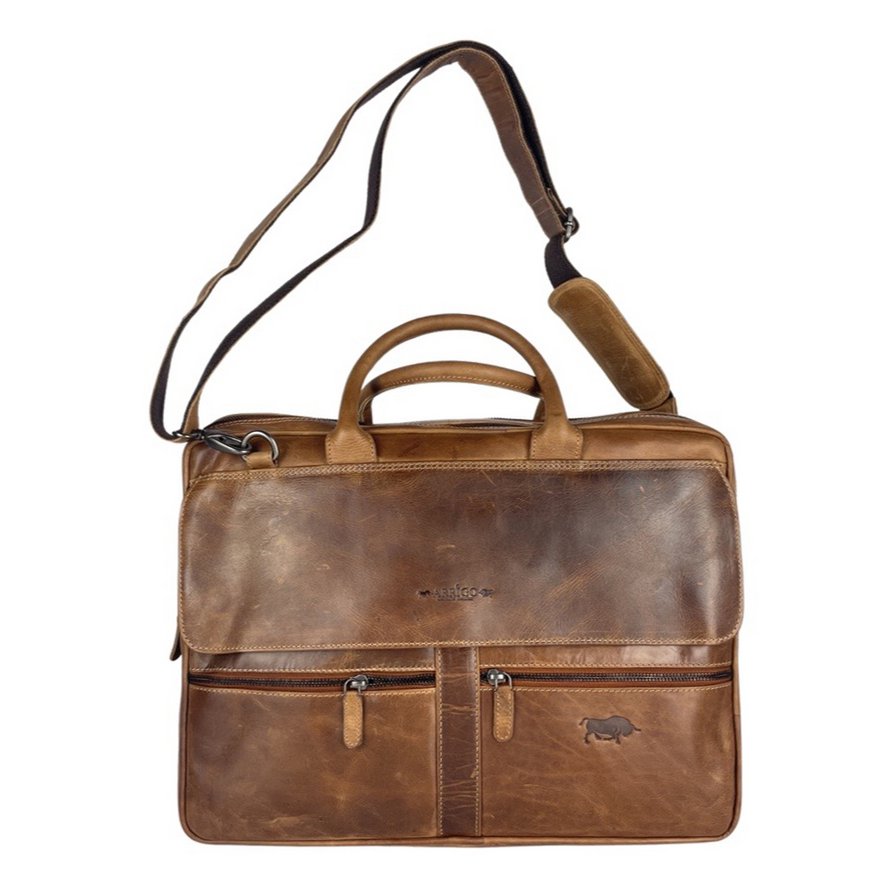 Arrigo Laptoptas 17 inch Cognac