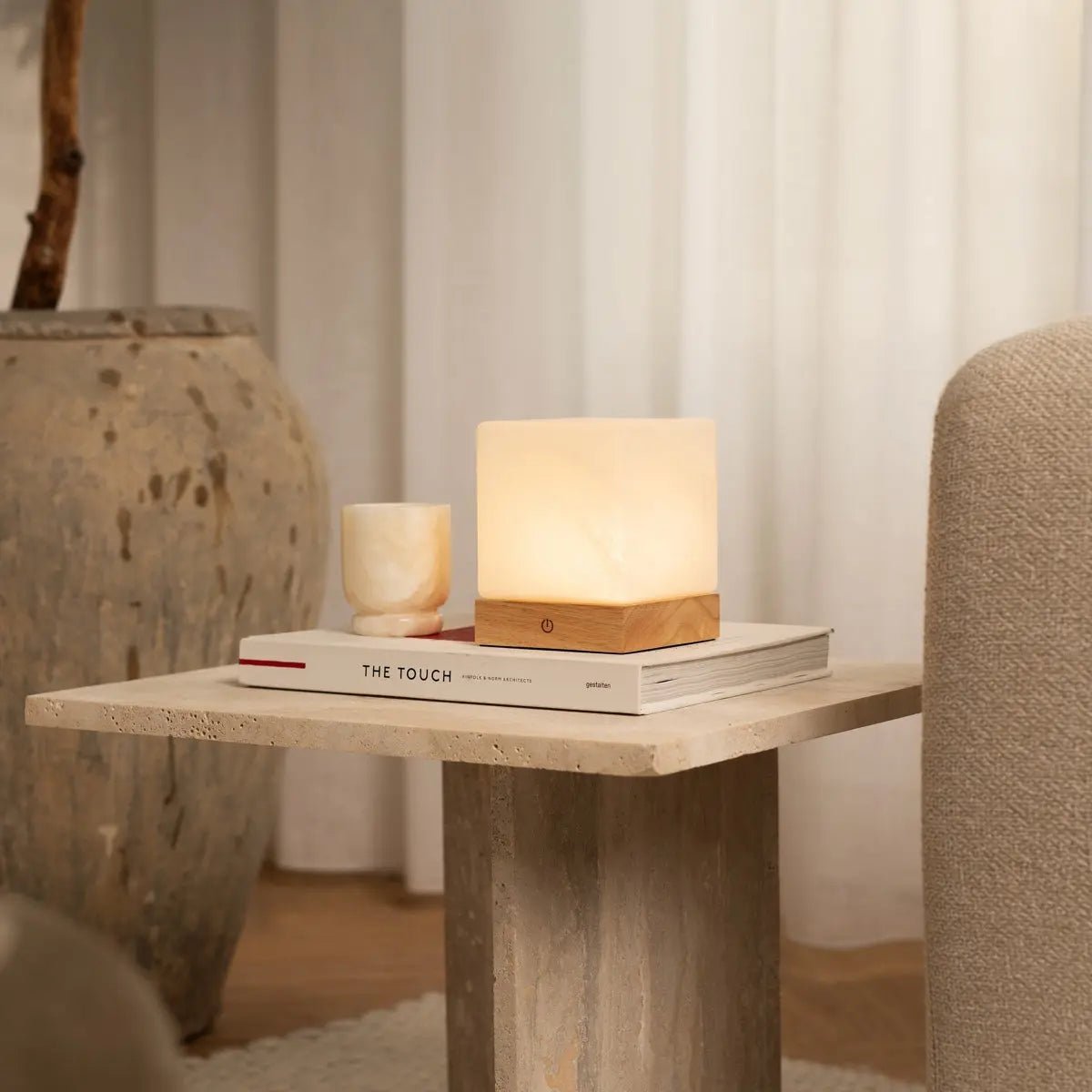 Lámpara de madera inalámbrica Yce marrón claro
