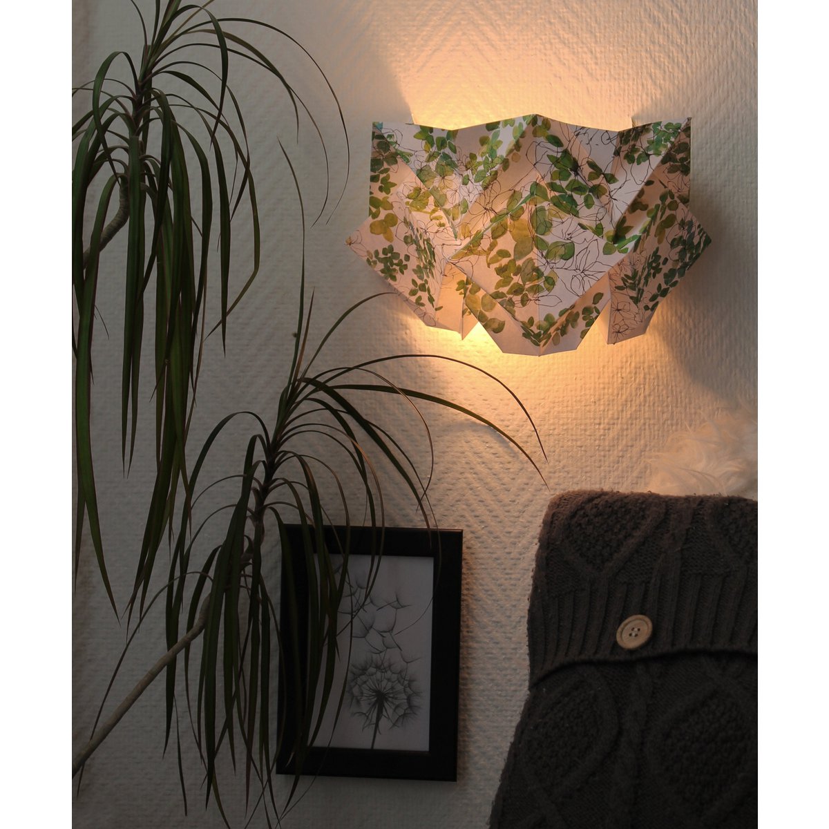 Lámpara de pared Paper Origami - Motivo Primavera