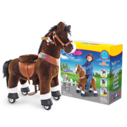 Ponycycle -Fahrt mit Spielzeugschokoladenbraun | Alter 3-4 | Plüschtier -Reitspielzeug | Klassiker u Beste Geschenke