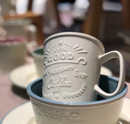 Coffee Bar Latte Cup creme/blå coaster 400ml