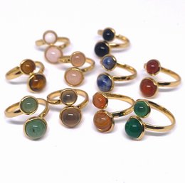 Anillos de piedras preciosas de acero inoxidable (10 piezas)