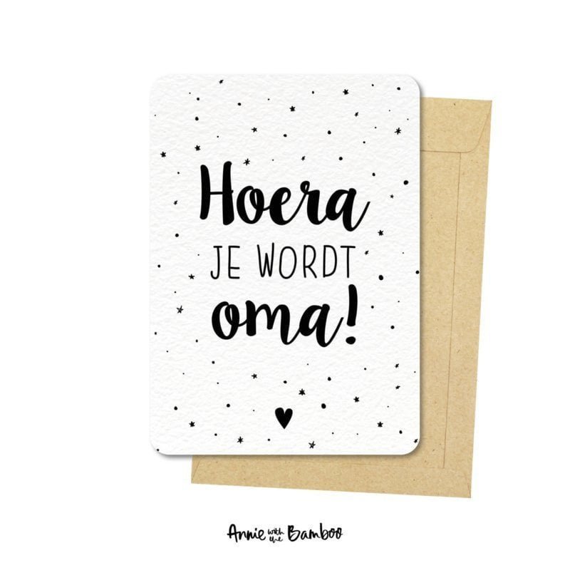 SALE Ansichtkaart - Hoera je wordt oma!