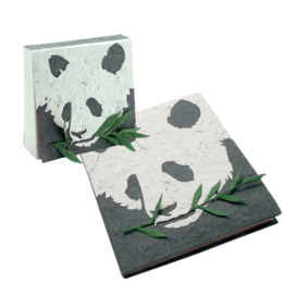 Elefantgødning Panda notesblok og notesbog sæt