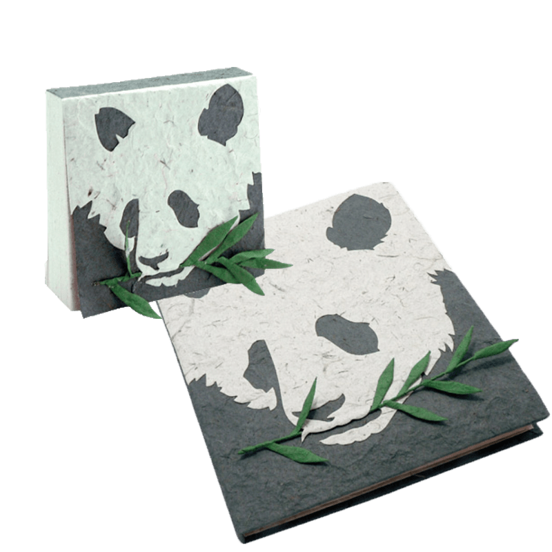 Set di quaderni e quaderni con sterco di elefante Panda