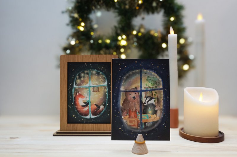 Play Christmas card game by the window