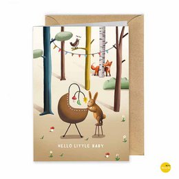 greeting card Hello little baby (folded card)