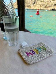 Håndlavet beaded Happy Pouch * Gave *