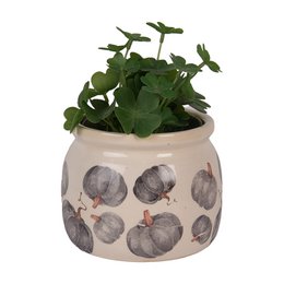 Bloempot Ø 12x10 cm Beige Keramiek Pompoen