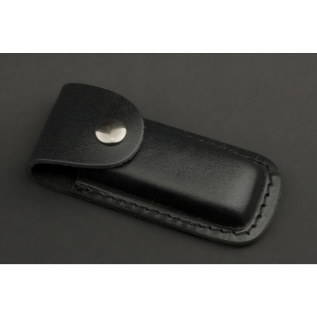 IZUMI ICHIAGO Big Fox Folder, navaja de bolsillo fabricada en acero japonés VG-10 Damasco con funda de piel