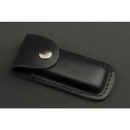 IZUMI ICHIAGO Big Fox Folder, pocket knife made of Japanese VG-10 Damascus steel with leather case