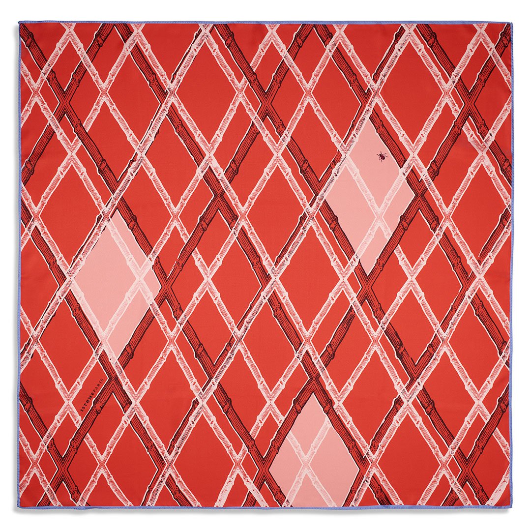 BAMBOO Silk scarf 90cm Pomegranate