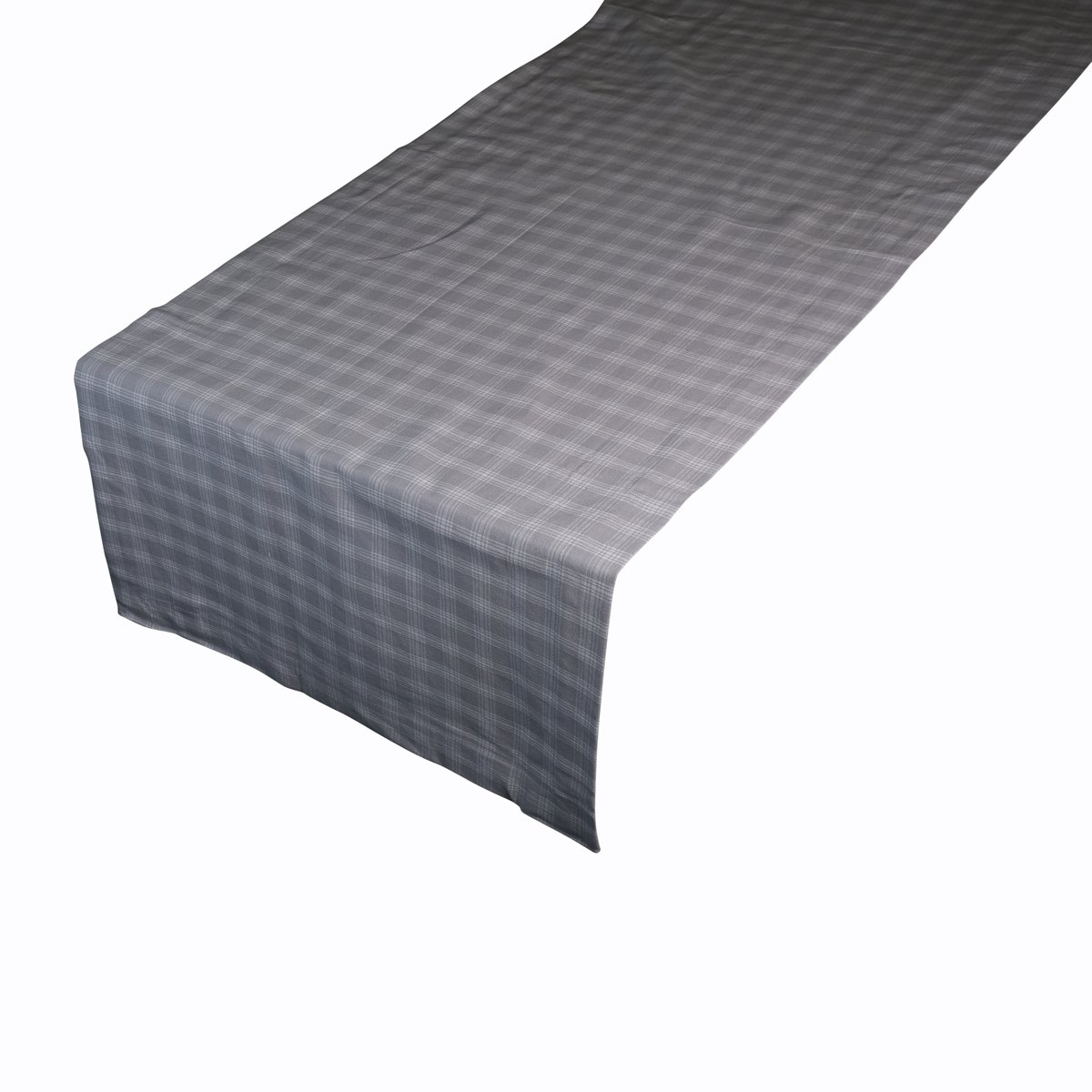Runner da tavolo Levy a quadri grigio 50x140 cm