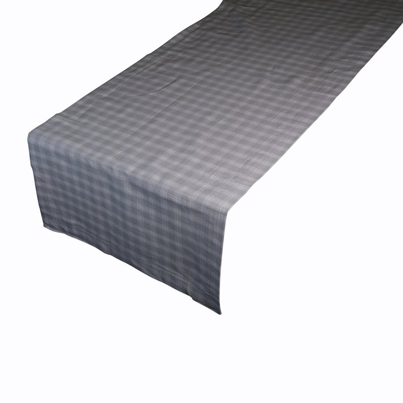 Runner da tavolo Levy a quadri grigio 50x140 cm