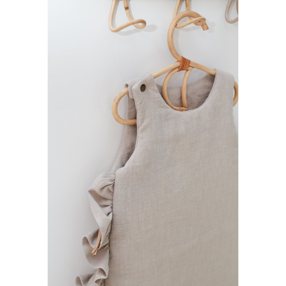 linnen babyslaapzak met ruches, babyslaapzak met ruches zomer 1 TOG, 1,5 TOG, 2,5 TOG
