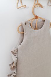Babyschlafsack aus Leinen mit Rüschen, Babyschlafsack mit Rüschen Sommer 1 TOG, 1,5 TOG, 2,5 TOG
