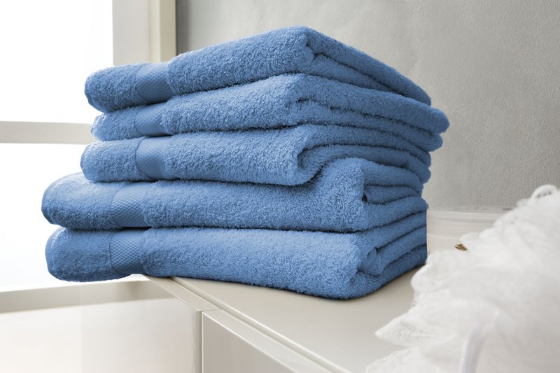 Set asciugamani 100% cotone blu
