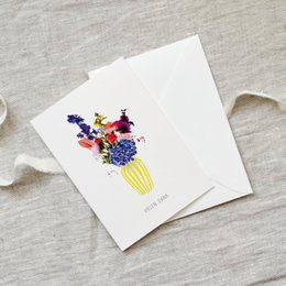Wenskaart · Bedankt | Gele vaas