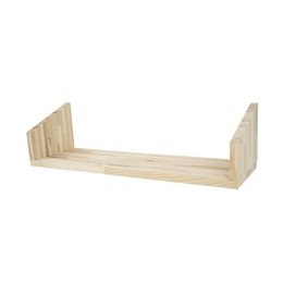 Sustainable wall rack FENCY - triple pallet shelf (59x18 cm), made of natural wood, simple and minimalist design, suitable for shelving in living room or home office.