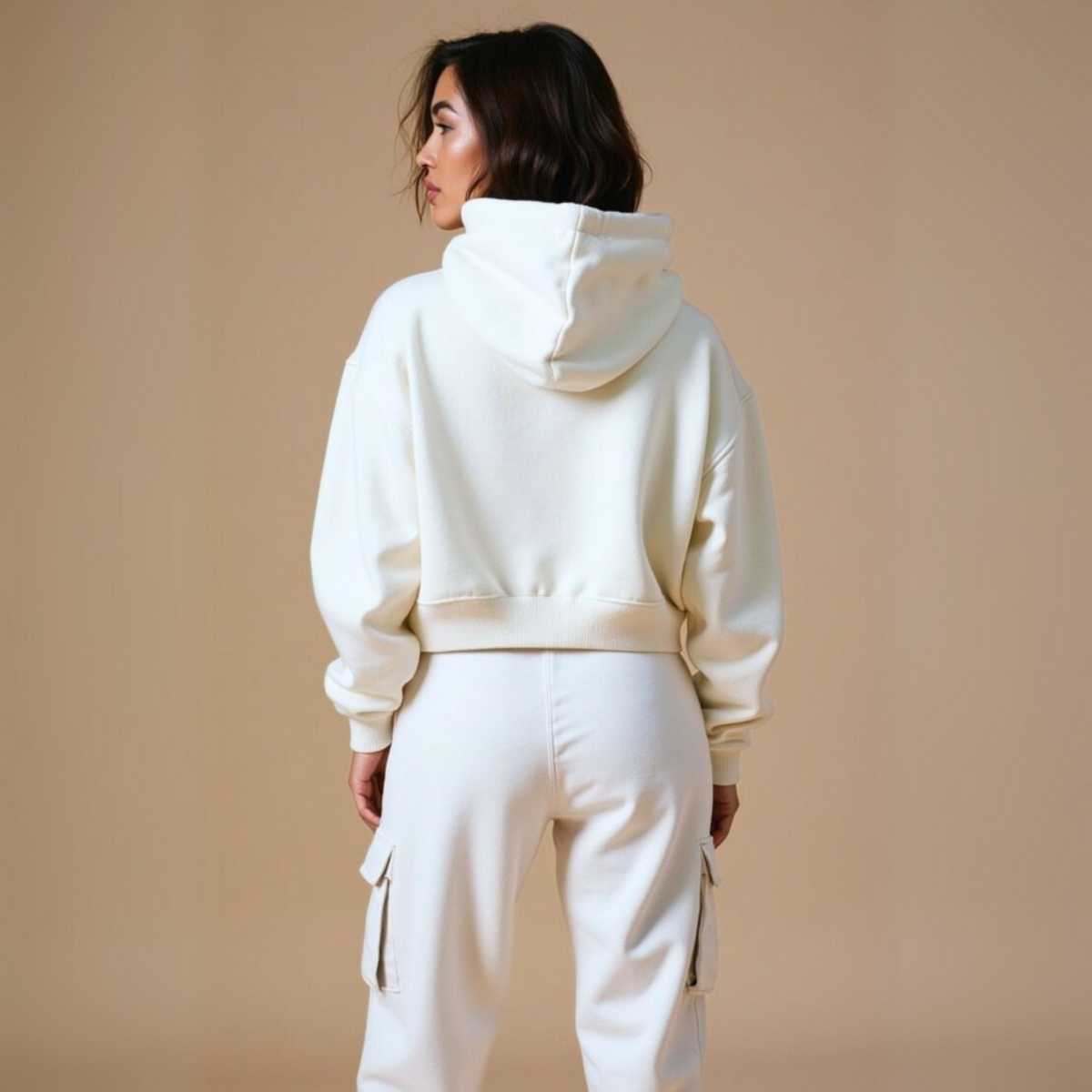 Crop Hoodie "TWENTY YEARS FROM NOW" - Weiss