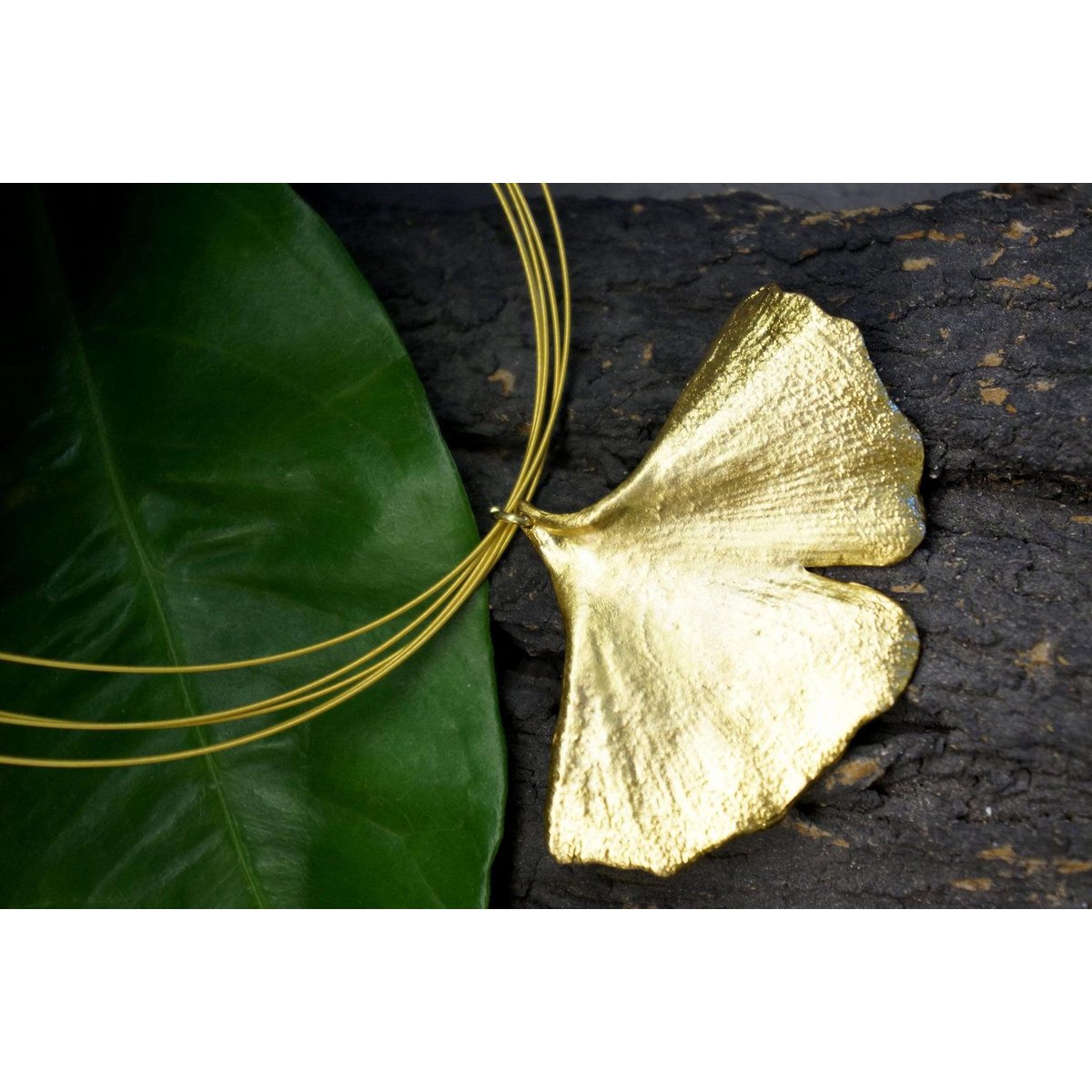 Real Ginkgo Biloba Leaf Necklace, 14K Gold Plated Brass Pendant, Handmade Jewelry Gift for Her, Birthday Gift for Women, Nature-Inspired
