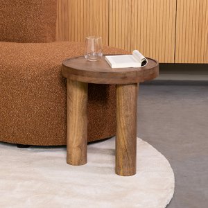 Hazer Elly side table - Nature Smooth - Mango wood - 42 cm 42 x 46 x 42 cm