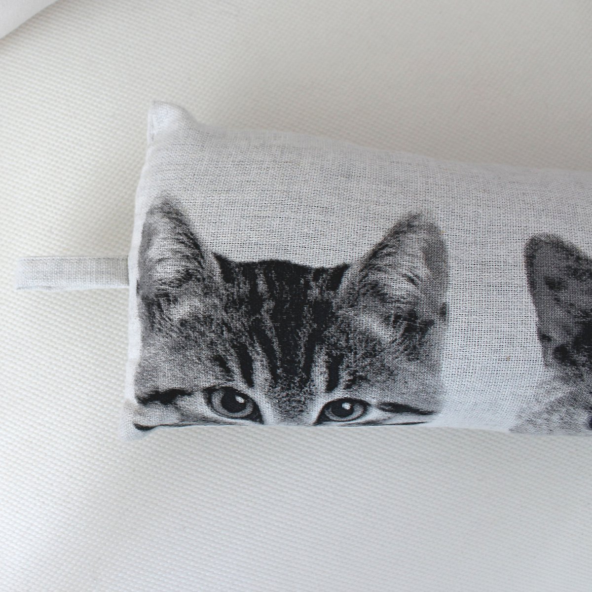 Boudin de porte Chats, 90x15cm, Ecru, Collection Vickie