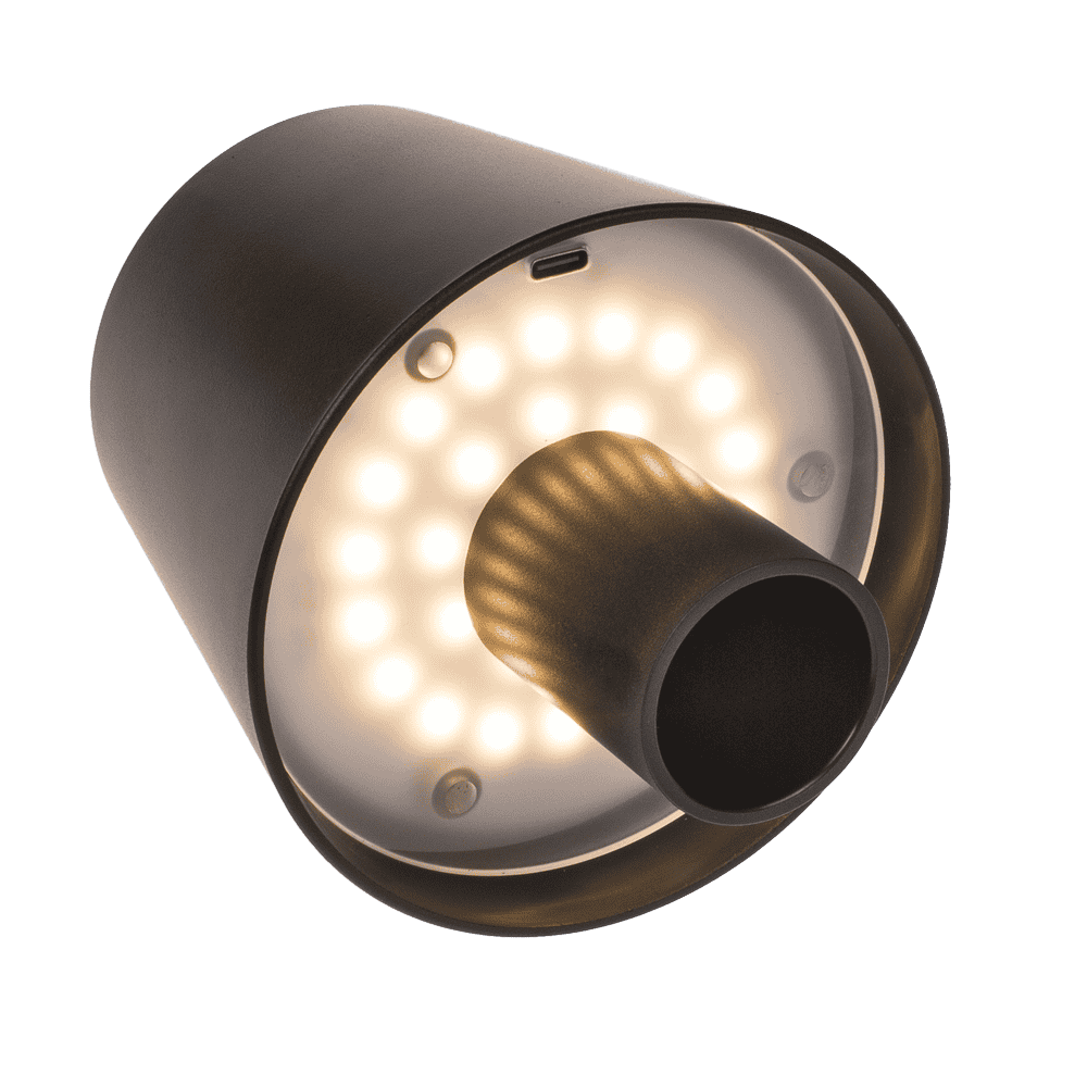 LED-Flaschenlampe, schwarz, 3 Modi (an/aus/dimmbar),