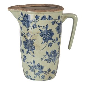 Decoration can be 22x14x22 cm blue ceramic flower water kan
