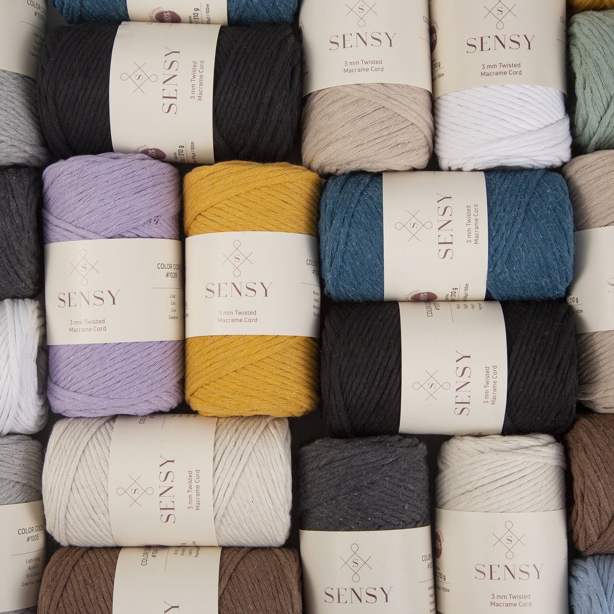 Sensy Premium 3 mm - 109 iarde Cavo macramè a filo singolo in cotone riciclato al 100%