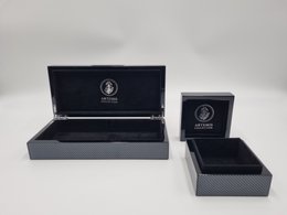 Juego de cajas para joyas / cajas de almacenamiento "fibra de carbono" noble alto brillo