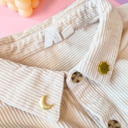 Sonne & Mond Mini-Pin-Set | Vergoldet | Harte Emaille-Pin | Pin-Brosche
