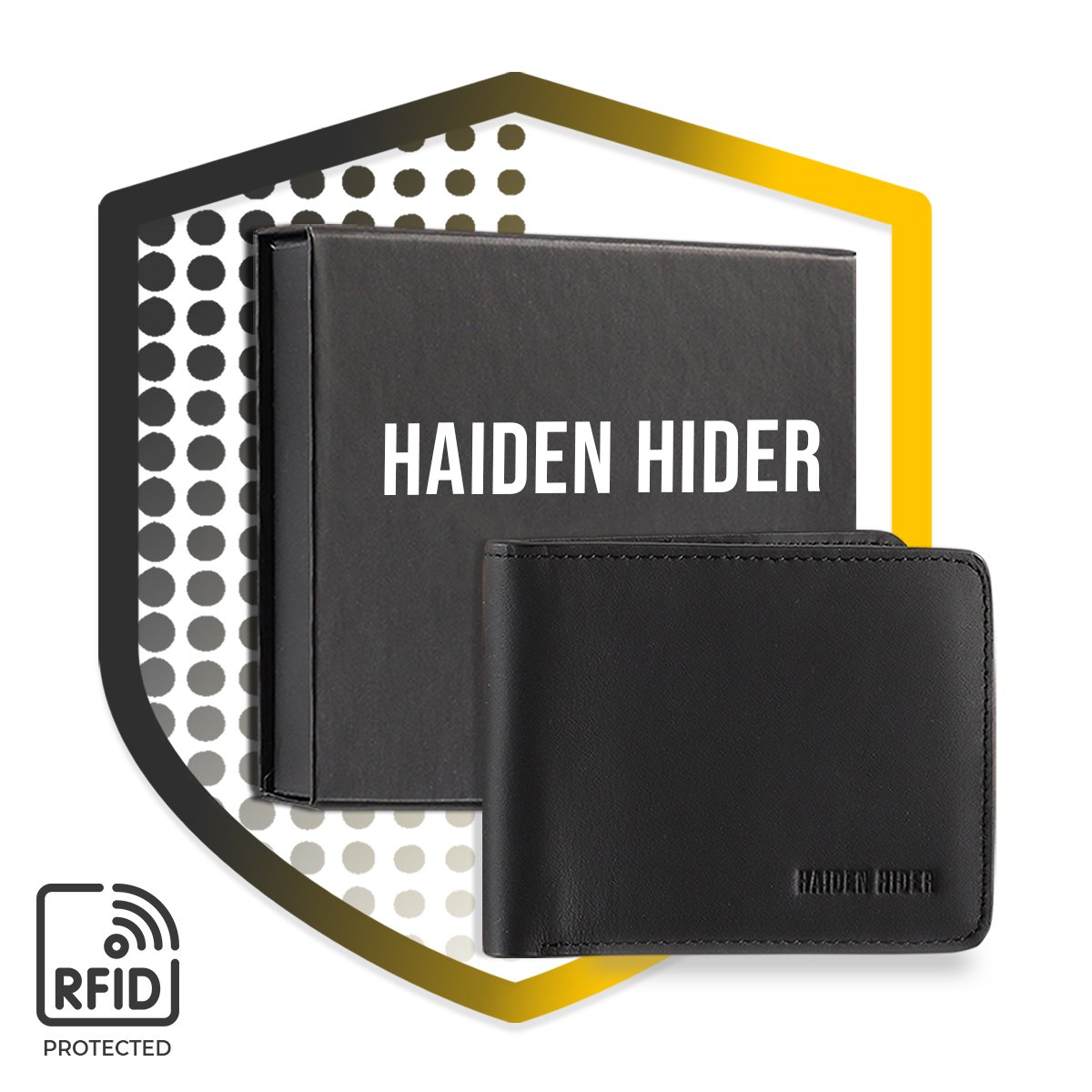 RFID- und NFC-Geldbörse – Anti-Skim-Geldbörse aus schwarzem Leder – 9 Karten – Geschenk Herren – Brieftasche