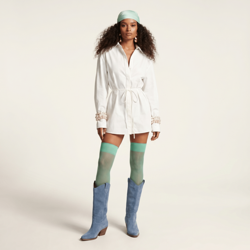 Noa Blue Jeans Texan Boots