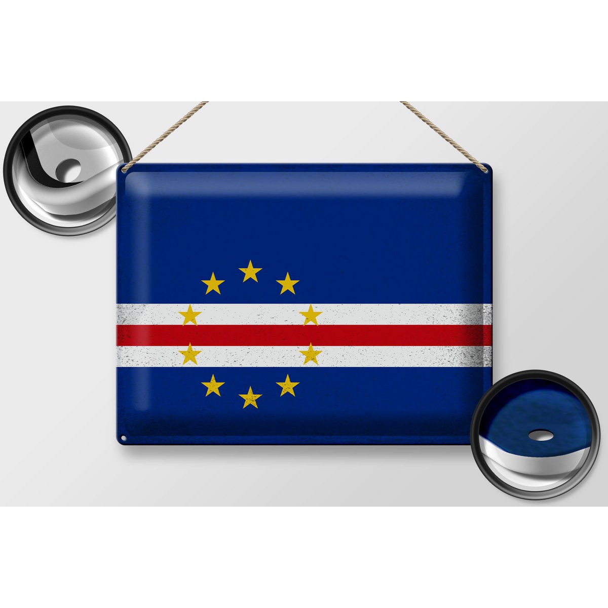 Tin Sign Flag Cape Verde 40x30cm Cape Verde Vintage
