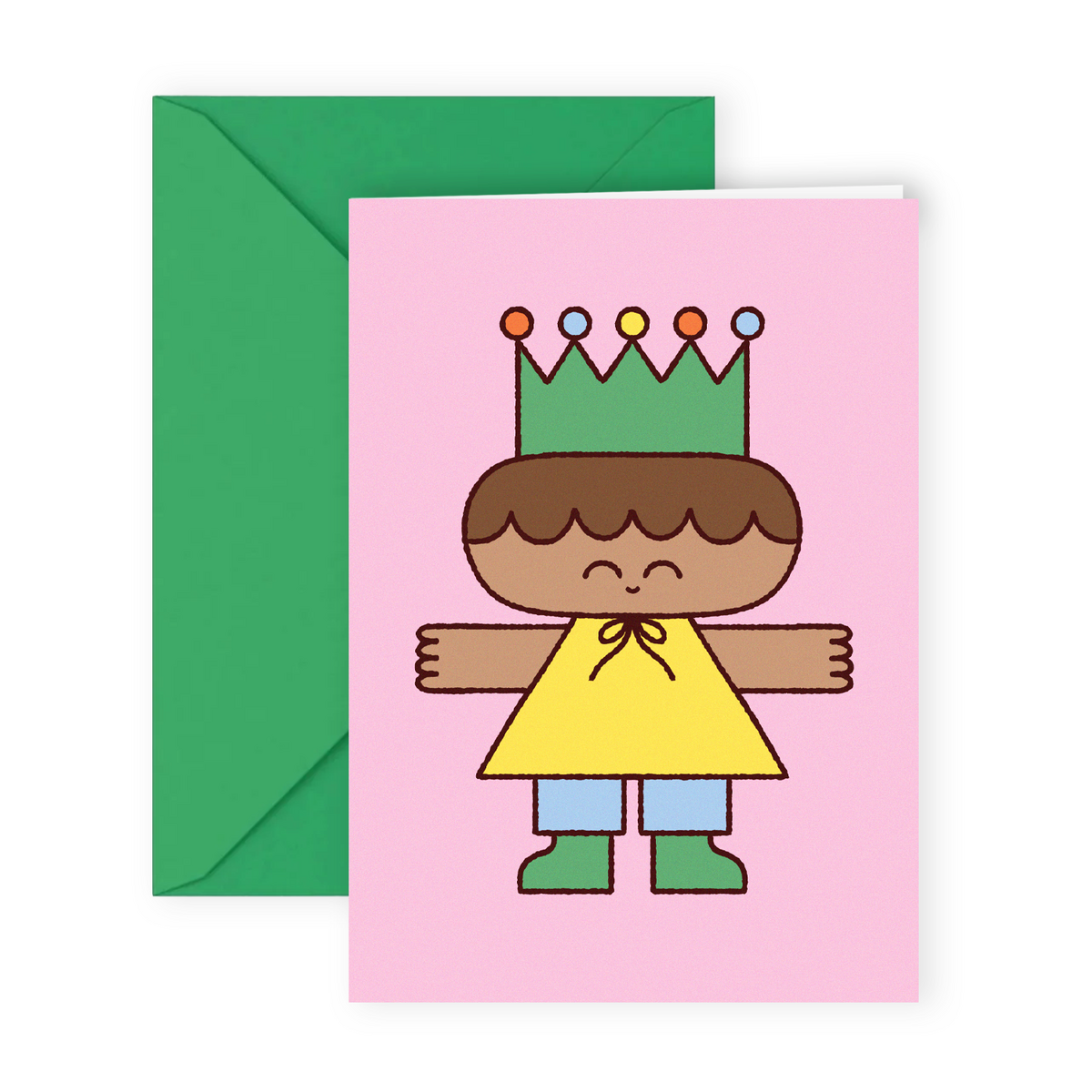 Tarjeta de Cumpleaños Corona de Fiesta Rosa (Formato A6)