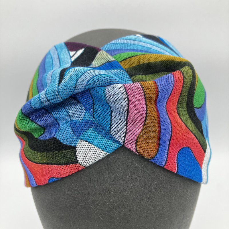 Women's Twist Headband Art Style Colorful Ponte Jersey