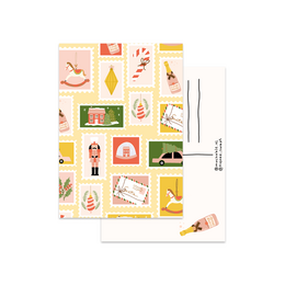 Christmas card stamps pattern