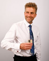 Tie - Blue with xmas trees