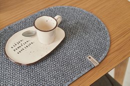 Mantel individual de fieltro ovalado STELLE gris