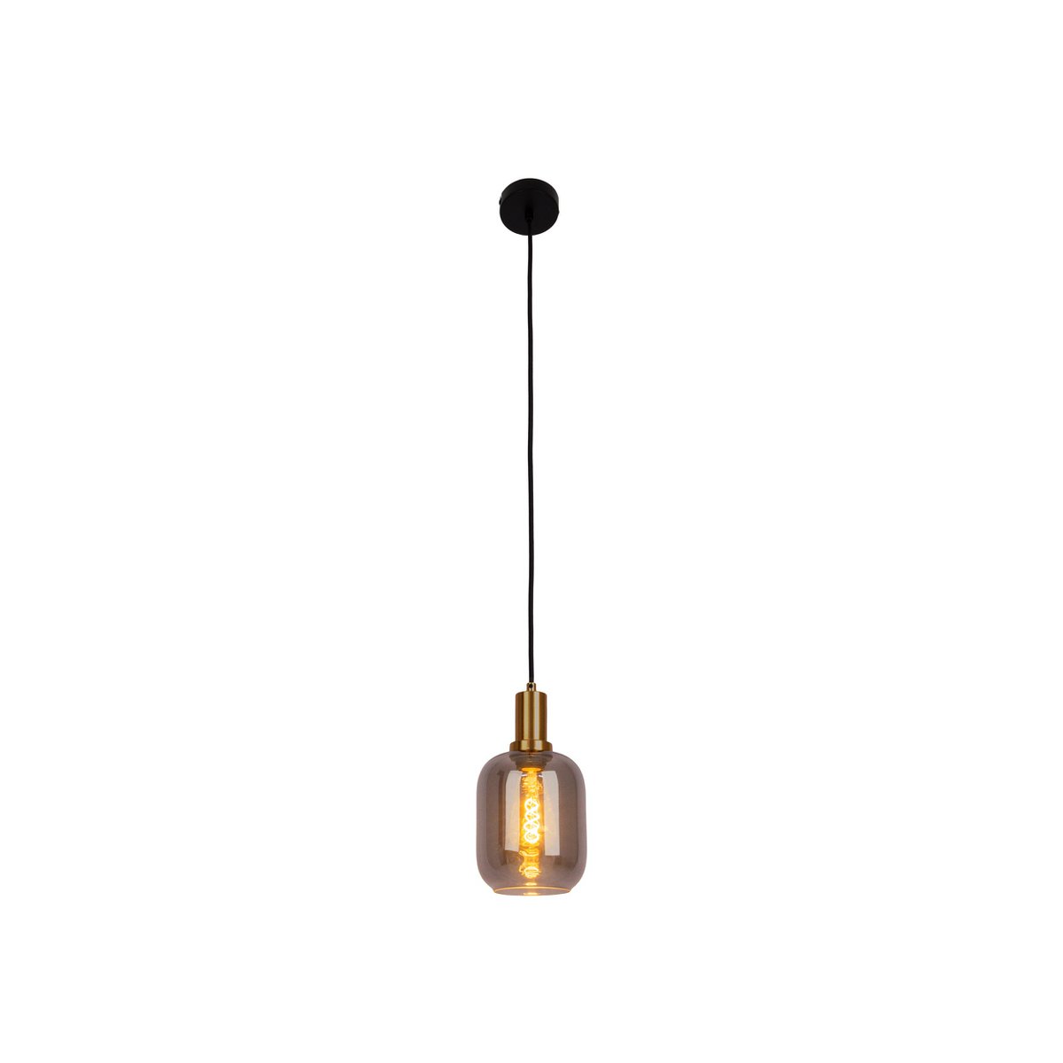 1-pendant lampa „fumo”, lampa wisiorka wykonana z metalu i szkła w kolorze czarnym, z gniazdem E14, do jadalni, salonu, korytarza lub biura, lampa wisząca 150 x 20 cm