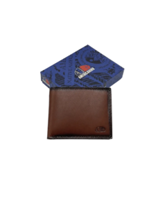 Kleine vintage lederen tweevoudige portemonnee met ID-venster, merk Americanino, art. PDK487-9.425