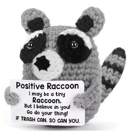 Q-B2.1 T2405-485 Gestrickte positive Freunde – Waschbär 8 cm