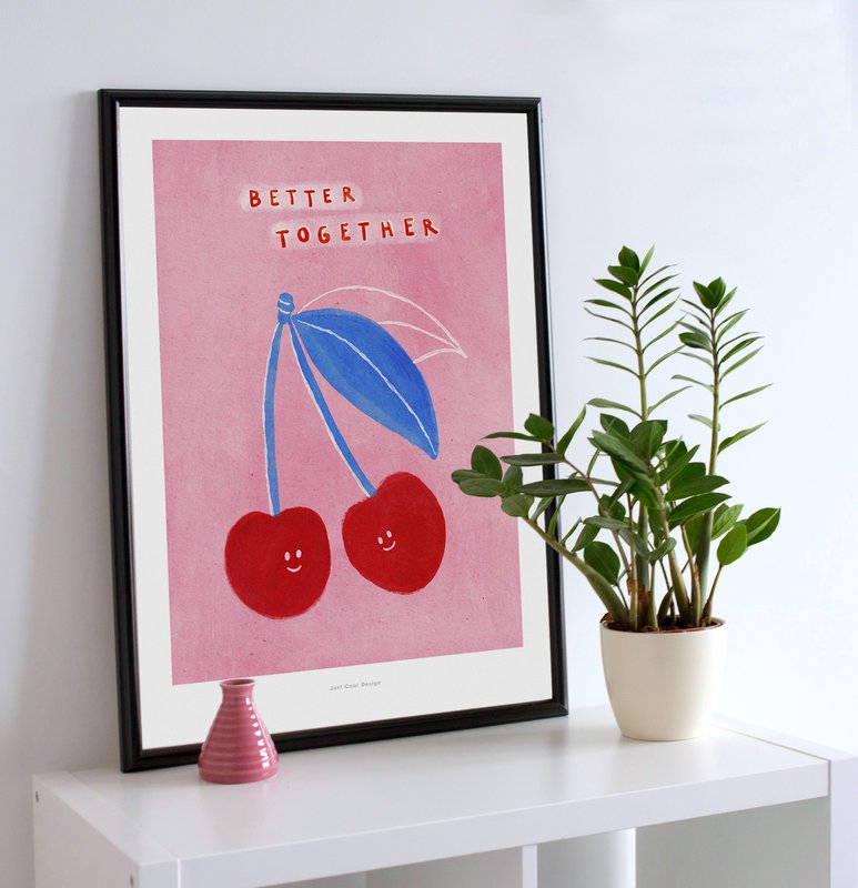 A5 Bedre sammen | Illustration plakat kunst print