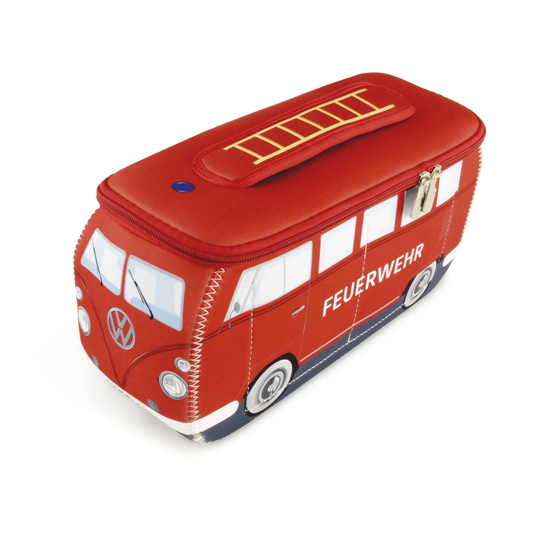 Volkswagen VW T1 Bus 3D Neoprene Universal Bag, Large - Feuerwehr/Firetruck/Red