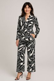 Black Fluid Kimono Yoralu jakke med blomstrende tryk - Fransk fremstilling