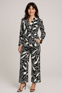 Black fluid kimono yoralu jacket with flowery print - French manufacturing