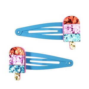 Glitter haarspeldjes (set van 2) - IJslolly